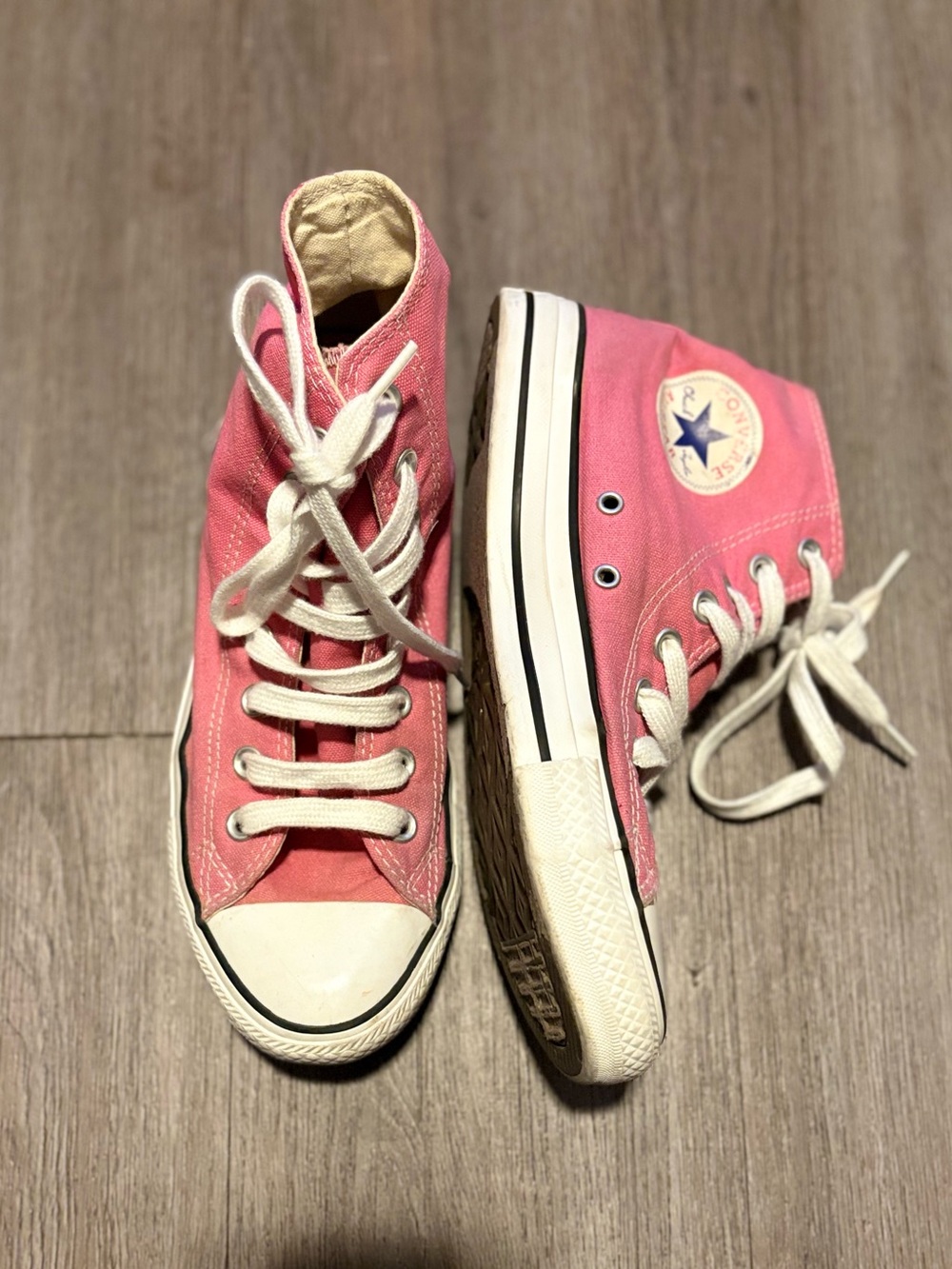 Converse High Top Sneakers in Pink with White Accents